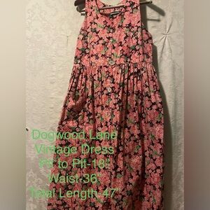 💰Dogwood Lane Vintage Floral Maxi Dress - Pink, black, green